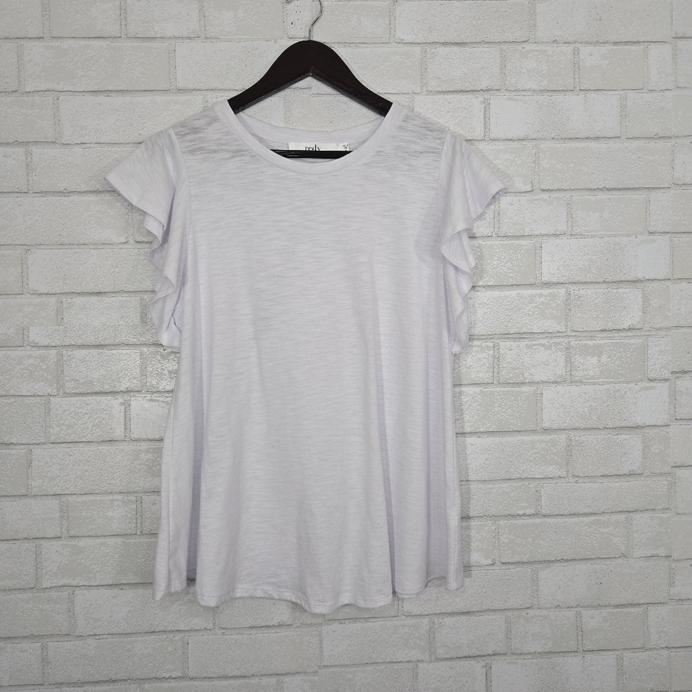 redy plain white short sleeve tee‎